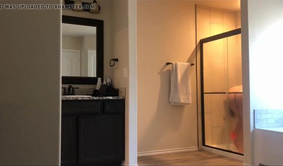 Hot 22 year old brunette Jessica gets spied on in the bathroom