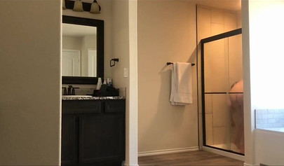 Hot 22 year old brunette Jessica gets spied on in the bathroom