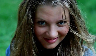 All natural model Amina stripping in nature and posing nude