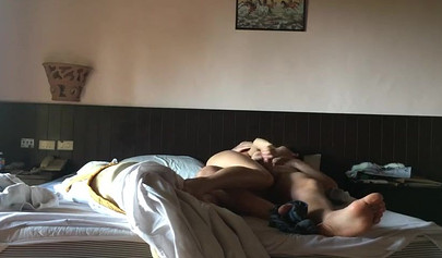 Horny teen wakes up her man on Valentines Day and fucks him hard