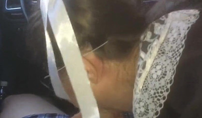 Masked Russian schoolgirl gets fucked in the stranger's car