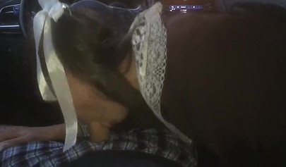 Masked Russian schoolgirl gets fucked in the stranger's car