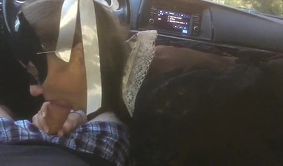 Masked Russian schoolgirl gets fucked in the stranger's car