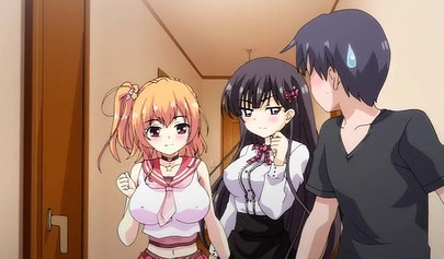 Huge boobed Hentai stepsisters sharing a their nephew's huge dick