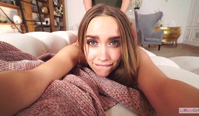 Sexy amateur babe in lingerie gets her pussy fingered and banged in POV