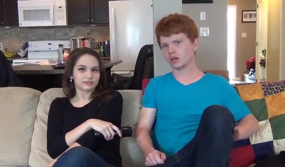 Big titted teen has oral sex with her redhead stepbrother and rides his boner