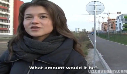 18 year old nymphomaniac takes cash to fuck stranger's rock hard dick