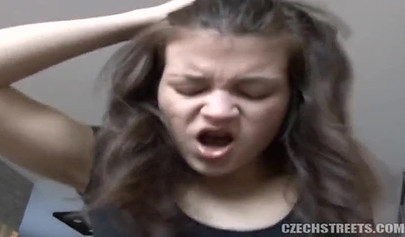 18 year old nymphomaniac takes cash to fuck stranger's rock hard dick