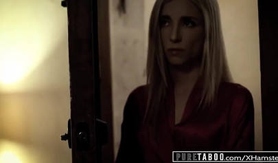 Tiny blonde Piper Perri gets sexually abused and fucked by her stepdad