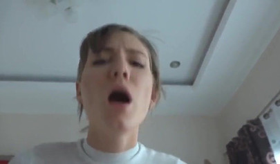 Pretty girlfriend in white bodysuit licks and rides a dick in POV