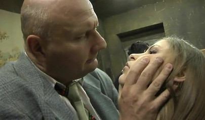 Two skinny teens get fucked by an old ugly fat man