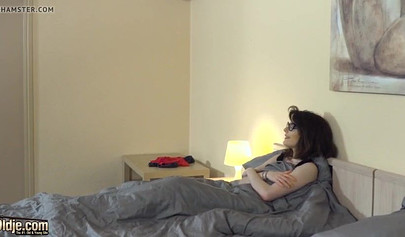 Teen with glasses gets screwed doggystyle by a tattooed grandpa