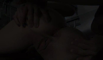 Cute brunette teen gets anally toyed and dicked in the kitchen