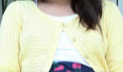 Delicious Japanese teen removes her panties in public and rubs her bald pussy