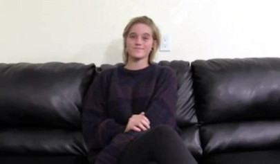 Hot newbie gets her big breasts and innocent pussy banged at the casting