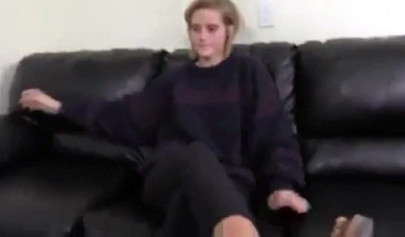 Hot newbie gets her big breasts and innocent pussy banged at the casting