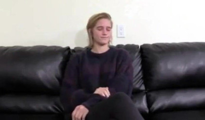 Hot newbie gets her big breasts and innocent pussy banged at the casting