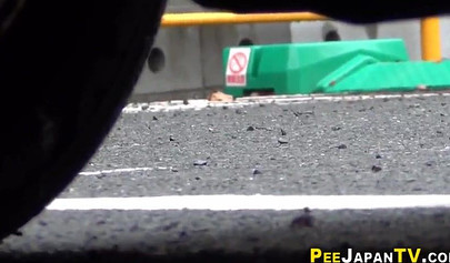 Shameless Asian teen babes caught peeing in public