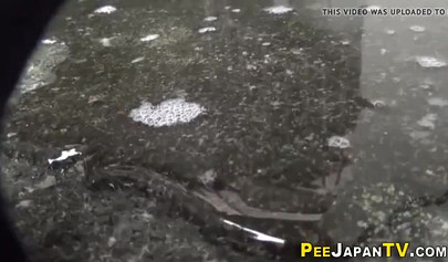 Shameless Asian teen babes caught peeing in public