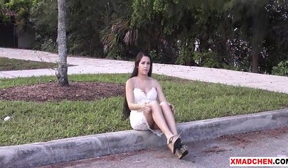 Bratty German sister blowing and fucking her stepbrother's dick in POV compilation