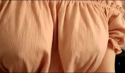 Pink haired teen with large natural boobs enjoying POV sex