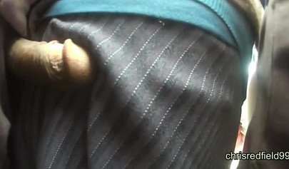 Fat dick pops as it tries to penetrate nice booty over skirt