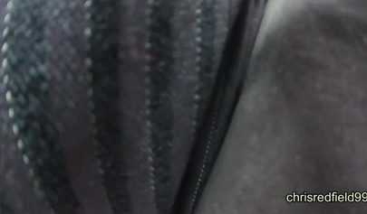 Fat dick pops as it tries to penetrate nice booty over skirt