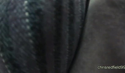 Fat dick pops as it tries to penetrate nice booty over skirt