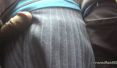 Fat dick pops as it tries to penetrate nice booty over skirt