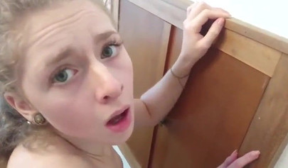 Curly haired amateur teen gets painfully fucked in the ass