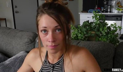 Inked beauty got blackmailed and fucked by her kinky stepbrother