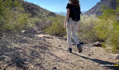 Teen hottie Molly Pills gets both her holes dicked while hiking