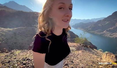 Teen hottie Molly Pills gets both her holes dicked while hiking