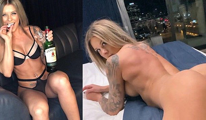 Sultry tattooed college babe gets her clit dicked in POV