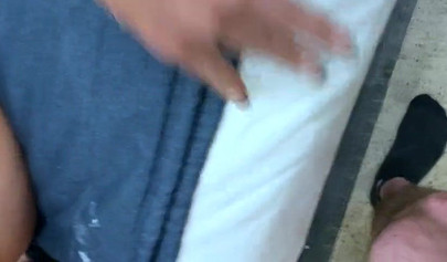 Sultry tattooed college babe gets her clit dicked in POV