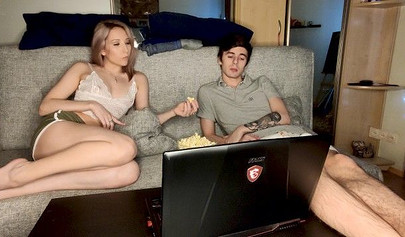 Kinky teen toys her pink beaver while being ass fucked