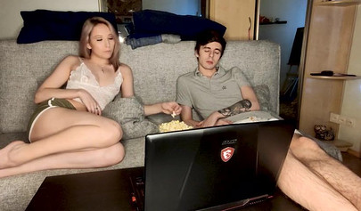 Kinky teen toys her pink beaver while being ass fucked