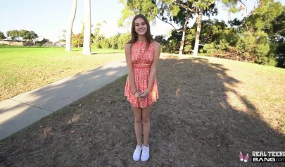 Sexy teen Ellie Eilish fucks passionately and takes jizz on her pretty mouth