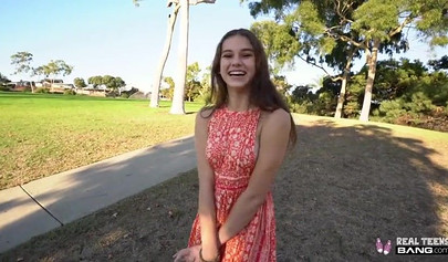 Sexy teen Ellie Eilish fucks passionately and takes jizz on her pretty mouth