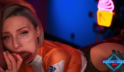 Cosplay beauty Mykinkydope gives a sick BJ and gets screwed doggystyle