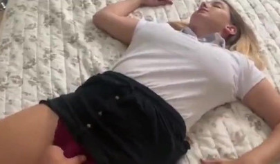 Huge boobed amateur beauty gets her muff massaged and dicked in POV