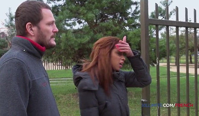 Attractive French teen Katia De Lys welcomes a huge dick up her tight booty