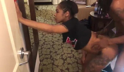 Hot Afro-American teen gets her snatch destroyed and creampied by her stepdad