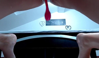 Nude teenage beauty squirts while toying and fingering her vagina home alone