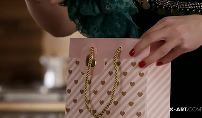 Petite blonde gets bent over the table and dicked doggystyle