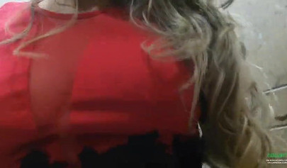 Breathtaking brunette films herself masturbating in public bathroom