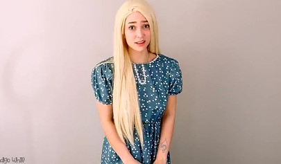 Young wife Indigo White strips and masturbates home alone