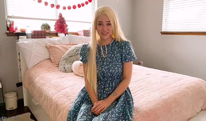 Young wife Indigo White strips and masturbates home alone