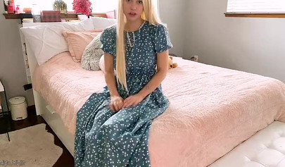 Young wife Indigo White strips and masturbates home alone