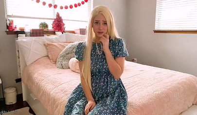 Young wife Indigo White strips and masturbates home alone